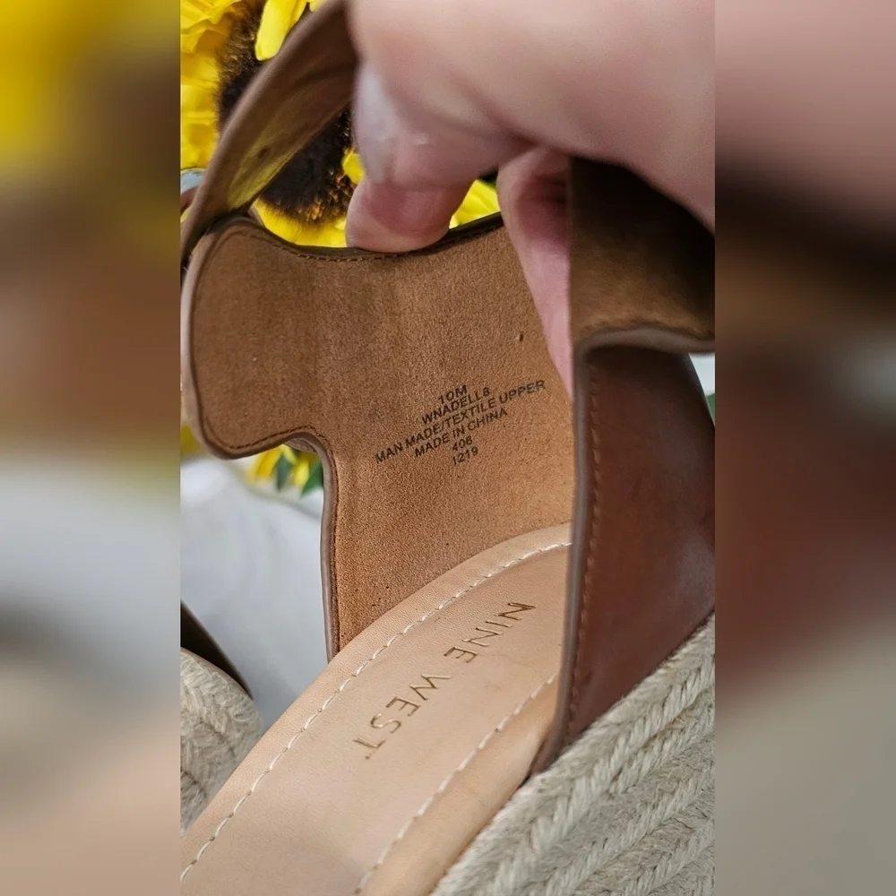 Nine West Women's Espadrille Wedge High Heel Boho Chic Sandals Size 10
